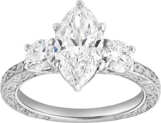 LuvMyJewelry Aislyra 14K Gold 2.70 Ct Marquise Lab Grown Diamond Engagement Ring in 14K White Gold at Nordstrom