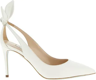 Aquazzura White Bow Tie Heels