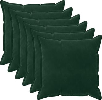 vidaXL Funda De Almohada 6 Pcs Houten Verde Oscuro 55 X 55 Cm Vidaxl
