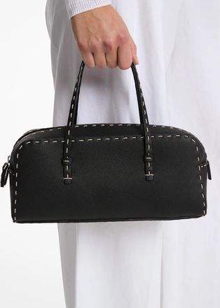 Michael Kors Roberta Hand-Stitched Pebbled Leather Satchel