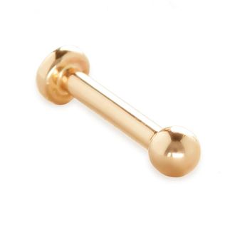 Monica Vinader Gold Medium Ball Flat Back Piercing Stud