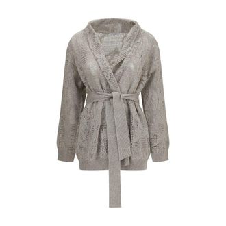 Brunello Cucinelli Beige Linen Womens Cardigan