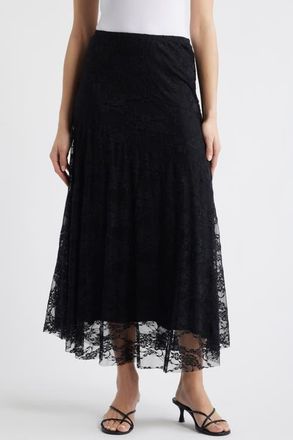 Loveappella Lace Maxi Skirt in Black at Nordstrom, Size X-Large