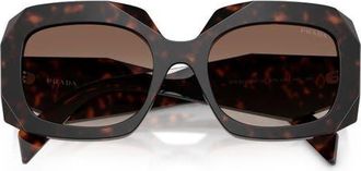 Prada 54mm Square Sunglasses in Root Tortoise /Brown Gradient at Nordstrom