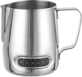 No Brand Espumador De Leche De 350 Ml Con Term&oacute;metro Incorporado Taza De Caf&eacute; De Acero Inoxidable Con Asa Apto Para El Hogar, Cafeter&iacute;as, Bares, Restaurantes Y