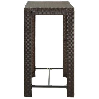 Berkfield Home Modern Garden Bar Table Brown 100x60.5x110.5 cm Poly Rattan