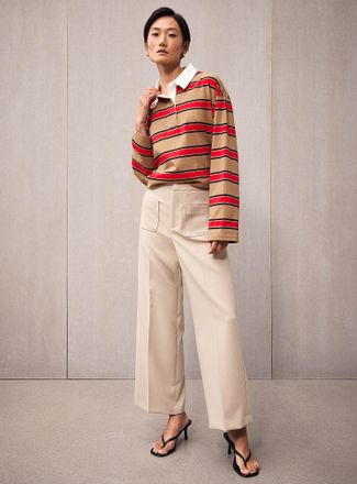 Contemporaine Womens Patch pockets pant Fit: Wide leg, high rise