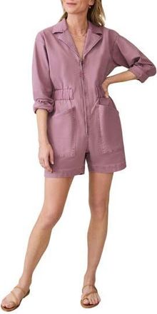 Faherty Sunwashed Canvas Romper in Weathered Orchid at Nordstrom Rack, Size 10