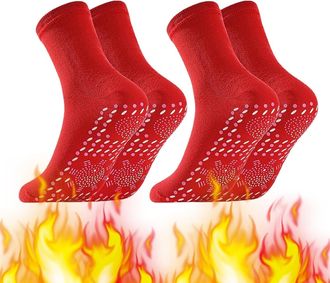 Generic Self Heating Socks for Mens Women Winter Warm Thermal Ski Socks Unisex Tourmaline Therapy Magnetic Socken Anti-Freezing Breathable Foot Warmers for Ou
