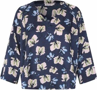 Masai 3/4 Mouw Blouse - Dames - Blouses - Blauw - 2XL - Overhemden