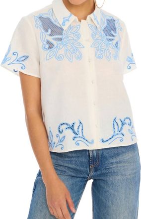 Allison New York Rowen Top In Blue/white