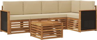 vidaXL Conjunto De Sof&aacute;s De Exterior 6 Uds. Natural Vidaxl