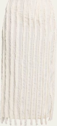 Zankov Merino Wool/Silk Pleated Maxi Skirt