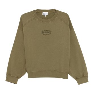 Ganni Heren, Sweatshirts & Hoodies, Groen, Maat: XS Katoen