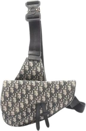 Dior Pre-owned Saddle Bag - Heren - Vintage Heuptassen - Beige - ONE Size - Leer - Vintage
