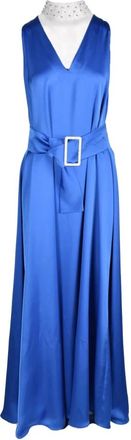 Access Fashion Lange Jurk - Dames - Avondkleed - Blauw - L - Polyester - Kleedjes