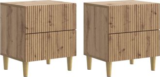 vidaXL Armario De Noche 2 Uds. Roble Artisan 43 X 34,5 X 48 Cm Vidaxl