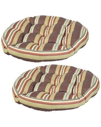 Sunnydaze Discontinued Sunnydaze Brown Polyester Large Round Floor Cushions (Set Of 2)