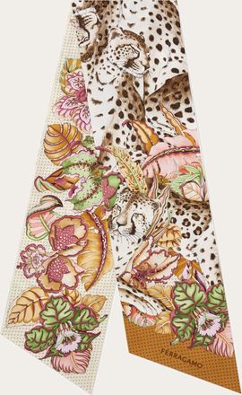 Ferragamo Women Cheetah print silk bandeau Beige