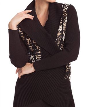 Angel Leopard Signature Wrap In Black/champagne