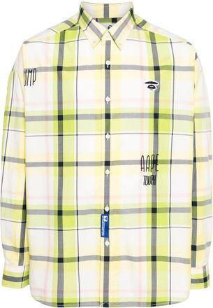 Aape By A Bathing Ape plaid cotton shirt - men - Cotton - L - Green