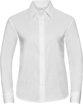 Russell Athletic Russell Dames/Dames Oxford Easy-Care overhemd met lange mouwen (Wit)