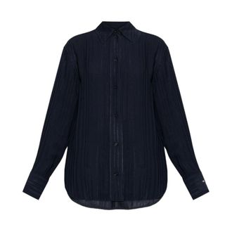 Victoria Beckham Shirts, female, Blue, Size: S Pyjama Shirt