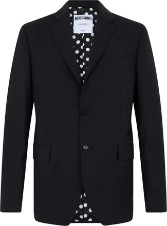 Moschino Enkelrijig Jasje - Heren - Blazers - Zwart - XL - Wol - Jassen