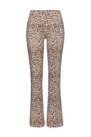 Buffalo Leggings BUFFALO, Damen, Gr. 32/34, N-Gr, beige (beige leo), Jersey, Obermaterial: 95% Baumwolle, 5% Elasthan, bedruckt, figurbetont lang, Hosen Leggi