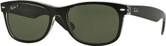 Ray-Ban RB2132 New Wayfarer Polarized 605258 Mens Sunglasses Clear Size 55