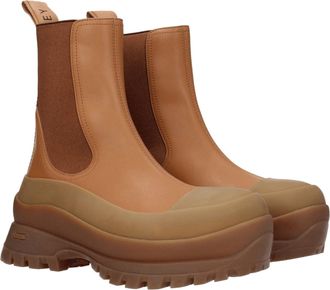 Stella McCartney Womens Brown Leather Ankle Boots