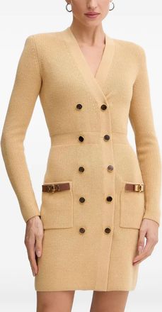 Elisabetta Franchi double-breasted mini dress - women - Wool/Acrylic/Polyamide - 40 - Neutrals