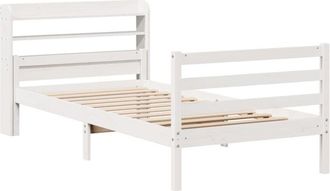vidaXL Bed Frame with Headboard without Mattress White 100x200 cm vidaXL