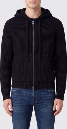 Dunst Cardigan con cappuccio in lana a coste con chiusura a zip