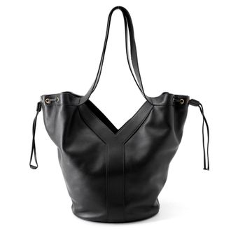 Saint Laurent Black Leather Handbag Tote Bag (Pre-Owned)