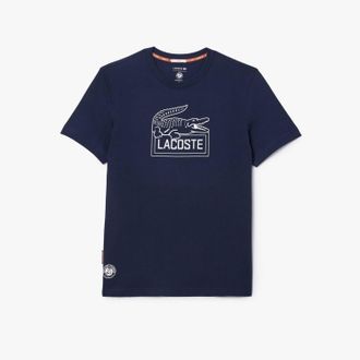 Lacoste Heren Lacoste Sport Roland-Garros Edition Ultra Dry Tennis T-Shirt in Blauw