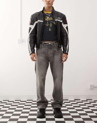 Weekday Space relaxed fit straight leg jeans in canyon gray wash