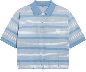 Prada Polo Shirts, female, Blue, Size: S Polo Shirt