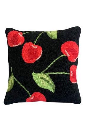 R16 Home Cherry Toss Indoor/Outdoor Throw Pillow in Black Red Green at Nordstrom Rack