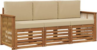 vidaXL Juegos De Sof&aacute;s 3 Uds. Madera De Acacia S&oacute;lida Vidaxl