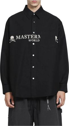 MASTERMIND WORLD Oxford Shirt - Heren - Overhemden - Zwart - Maat: M Katoen