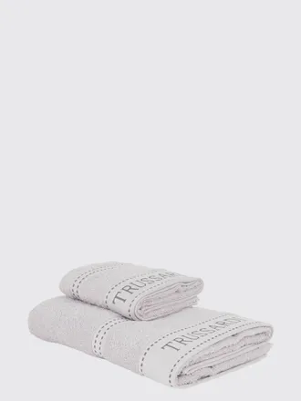 Trussardi Set 2 asciugamani in spugna di cotone con logo jacquard