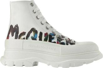 Alexander McQueen Alexander McQueen, Lace-up Boots, male, White, Size: 8 US Multicolored HighTop Platform Sneaker