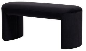 Nordlys Banco estilo escandinavo en terciopelo negro