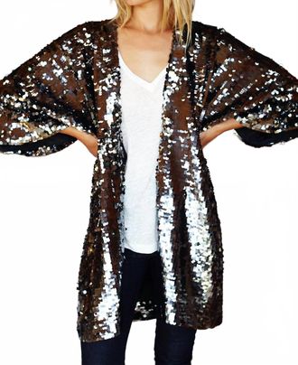 Emerson Fry Sequin Jacket In Grey Sequins
