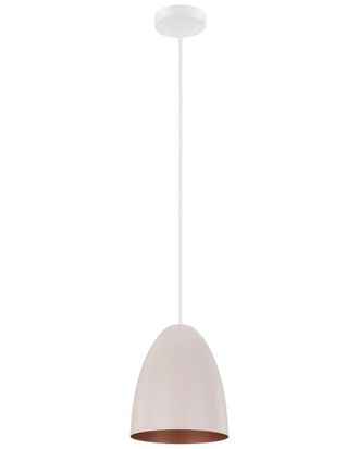 Eglo Eglo Sarabia 1 Light Mini Pendant With White Finish & Apricot & Copper Shade