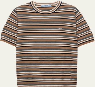 Prada Short-Sleeve Striped Jersey T-Shirt