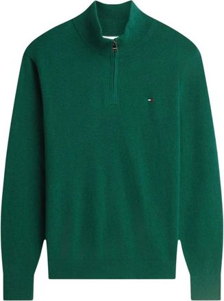 Tommy Hilfiger Jersey de cremallera de algod&oacute;n y cachemira - Sweatshirts & Hoodies - Hombre - Verde - XS