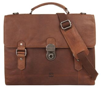 Bodenschatz Aktentasche BODENSCHATZ, Herren, Gr. B/H/T: 36cm x 32cm x 9cm onesize, cognac, Leder, Strukturmuster, Taschen Aktentasche, echt Leder