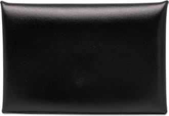 Herm&egrave;s Black Box Calf Leather Coin Purse/Coin Case (Pre-Owned)